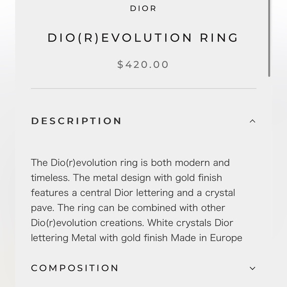 Dior Revolution Ring with care case, box, gift bag, and Dior star trinket ✨ 💍 - Picture 15 of 15